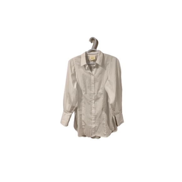 🆕 Anthropologie Maeve White Button Down Blouse - Women’s Size 2 - Picture 1 of 10